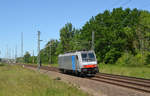 186 285 der Railppol rollte am 01.06.20 durch Muldenstein Richtung Bitterfeld.