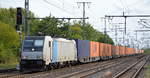 Railpool Lok  E 186 271-3  [NVR-Nummer: 91 80 6186 271-3 D-Rpool], aktueller Mieter? eventl. LOTOS? mit Containerzug aus Polen am 24.09.20 Bf. Golm (Potsdam).