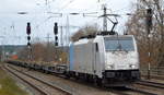 Railpool GmbH, München [D]  186 434-7  [NVR-Nummer: 91 80 6186 434-7 D-Rpool], aktueller Mieter? mit Containerzug Richtung Frankfurt/Oder am 28.11.20 Bf. Saarmund.