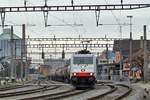 SIRUPZUG AARBERG - ANKLAM.
Am 18. Februar 2021 stand bei SBB Cargo-International für die Rückführung des Leermaterialzuges Aarberg-Karlsruhe die weisse 186 902 im Einsatz.
Verschiedene Impressionen, eingefangen in Aarberg.
Foto: Walter Ruetsch