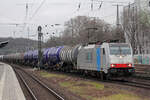 Rpool 186 256 unterwegs für LINEAS in Köln-West 19.1.2022