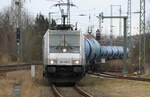 Akiem 186 366-1 fr HSL | Ankunft aus Rotterdam in Anklam [WAK] | Einfahrt von Norden | Februar 2022 | Ich stehe am Ende vom Bahnsteig an 1.