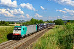 186 213 ATLU/Railtraxx mit einem Autotransportzug bei Parsberg Richtung Nürnberg, 20.07.2020