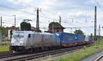 Retrack Germany GmbH, Hamburg [D] mit der Railpool Lok  186 540-1 , Name:  Anton  [NVR-Nummer: 91 80 6186 540-1 D-Rpool] und einem KLV-Zug Richtung Polen am 24.05.23 Vorbeifahrt Bahnhof Frankfurt