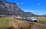 186 444 + 186 288 mit TEC 43119 am 03.02.2024 bei Langkampfen.