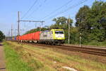 Belgiën 
Lok 186 151 vom Railtraxx mit einem Containerzug, in Testelt
31/8/2023