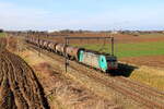 Belgiën  Lok 186 123 von Railtraxx zieht einem Kesselzug in Pousset  18/2/2026