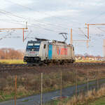 Einsame 186 in Dedensen/G�mmer, fotografiert am Nachmittag des 12.02.2024