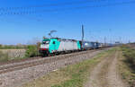 Heitersheim - 11. April 2025 : Alpha Train 186 220 mit einem Kombi in Richtung Schweiz unterwegs. 

Link zum Video : https://www.youtube.com/watch?v=o5KXy9Er8SU