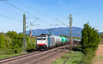 186 104 mit dem DGS 45610 (Tanklager R�mlang - Karlsruhe Gbf) bei K�ndringen 24.4.26