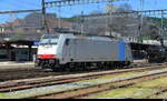 railpool - Lok 91 80 6 186 497-4 bei der ausfahrt aus dem Bahnhof Brugg am 23.05.2026