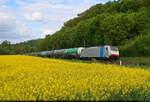 Kesselzug mit 186 494-1 unterwegs am km 231,8 Friedland(Han) Richtung Eichenberg.

🧰 Railpool GmbH, vermietet an die HSL Logistik GmbH (HSL)
🕓 4.5.2025 | 16:53 Uhr