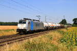 Deutschland 
Lok 186 455 von Lineas zieht einem BASF G�terzug von Antwerpen nach Ludwigshafen, in Kaarst Broicherseite.
10/7/2026