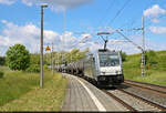 186 354-7 durchf�hrt mit Kesseln den Hp Zscherben auf Gleis 2 Richtung Halle Rosengarten.

🧰 Akiem S.A.S., vermietet an die CFL cargo s.a.
🕓 24.5.2025 | 12:24 Uhr
