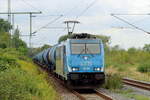 LTE 186 942 kommt mit einem Kesselwagen Zug durch Herten-Westerholt gefahren 2.9.2026