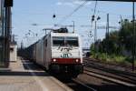 ITL 185 150 mit Containerzug aus Aaschaffenburg in Mainz Bischofsheim (FMB) am 15.07.2008