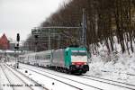 am 11.01.2010 vom Berliner S-Bahnhof Schnhauser Allee aus, der Lz zum EC 45 nach Grunewald/Warschau mit 186 241