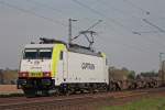 186-149 mit einem Gterzug Richtung Venlo bei Breyell, 24.4.10