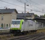 Lokportrait der 186 149 von  Captrain , welche am 28.07.2011 im Bahnhof Angermnde auf die nchsten Einstze wartet.