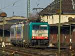 Cobra 186 202 (2810) steht am 17.01.2012 mit zwei belgischen Siemens EuroSprinter (1857 und 1837) am Haken in Aachen West um die beiden Loks kurze Zeit spter nach Belgien zu schleppen.
