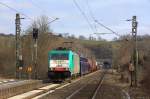 Die 186 200 (2808) am 21.02.2012 in Eilendorf.