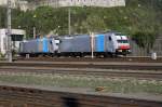 Die beiden neuen Loks 186 288-7 und 186 290-3 von Railpool stehen am 28.4.2012 in Kufstein.