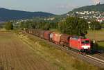 186 331-5 ist mit einem gemischten Gterzug am 13.09.2012 in Ltzelsachsen