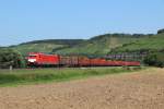 186 331-5 mit einem Holzzug in Himmelstadt am 24.07.2012