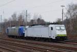 186 150 ex Captrain am 24.3.2013 in Herzogenrath, Burgrode ber den Lok´s