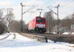 186 340-6 mit gemischtem Gterzug in Fahrtrichtung Norden. Aufgenommen in Wehretal-Reichensachsen am 15.03.2013.