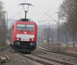 186 331-5 zog am 28.03.2013 einen gemischten Gterzug gen Norden. Aufgenommen in Wehretal-Reichensachsen.