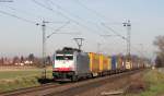 186 106-1 mit einem KV Zug bei Riedstadt Dornheim 24.2.14