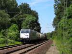 Am 31.5.14 fuhr E186 291 mit einem Containerzug durch Anderten Misburg richtung Lehrte. 