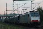 Railpool/RTB Cargo 186 103 am 6.9.13 mit einem Getreidezug in Ratingen-Lintorf.