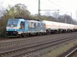 Am 27.11.2014 kam die 186 110-3 von der RurtalBahn (Railpoll) aus Richtung Magdeburg nach Niederndodeleben und fuhr weiter in Richtung Braunschweig .