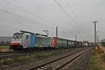 Am 29.11.2014 fuhr 186 109 mit einem Containerzug in die Niederlande durch Müllheim (Baden) gen Freiburg.
