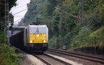 186 312-5 der Euro Cargo Rail kommt die Kohlscheider-Rampe hoch aus Richtung Neuss,Herzogenrath mit einem Schrottzug aus Köln-Kalk(D) nach Genk-Goederen(B) und fährt durch Kohlscheid in Richtung Richterich,Laurensberg,Aachen-West. 
Aufgenommen vom Bahnsteig 2 in Kohlscheid.
Am Nachmittag vom 6.10.2016.