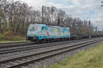 186 364-6 mit einem Schienenzug bei Elm am 22.11.2023