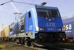 186 944 von LTE mit einem Güterzug aus NL kommend bei Boisheim am 30.3.21.