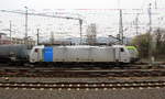 186 427-1 von Railpool fährt mit einem Kesselzug aus Antwerpen-BASF(B) nach Ludwigshafen-BASF(D) bei der Ausfahrt aus Aachen-West und fährt in Richtung