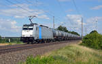 186 433 führte am 27.06.18 einen Kesselwagenzug durch Niederndodeleben Richtung Braunschweig.