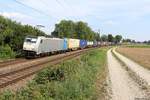 186 292-9 Railpool mit einem Containerzug bei Langenisarhofen am 29.07.2018  