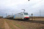 WRS Deutschland/Railpool 186 101-2 mit Kesselwagen am 08.02.19 in Mainz Bischofsheim Netztrennstelle 