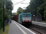 186 209 von Crossrail kommt mit einem MSC-Containerzug aus Antwerpen-Krommenhoek(B) nach Germersheim(D) und kommt aus Richtung Aachen-West,Aachen-Schanz,Aachen-Hbf,Aachen-Rothe-Erde und fährt