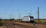 186 430 von Railpool schleppte für Metrans am 22.09.19 einen Containerzug durch Weissig Richtung Dresden.