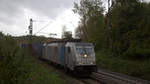 186 299-4 von Lineas/Railpool kommt die Gemmenicher-Rampe herunter nach Aachen-West  mit einem KLV-Containerzug aus Belgien nach Italien.