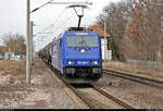 Kesselzug mit 186 269-7 der Rhenus Rail Logistics GmbH (RRL), vermietet an Crossrail Benelux NV, durchfährt den Hp Zerbst/Anhalt auf der Bahnstrecke Trebnitz–Leipzig (KBS 254) Richtung