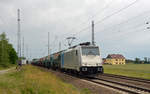 Mit einem Schwenkdachwagenzug aus Lovosice rollte 186 431 der Railppol am 07.06.20 durch Saxdorf Richtung Falkenberg(E).