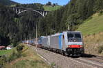 Railpool 186 287 & 186 285 ziehen einen schweren KLV Zug nach Italien hoch auf den Brennerpass.