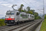 186 902 + 903 sind gemeinsam als Lokzug bei Villnachern AG unterwegs in den Tessin, aufgenommen am Morgen des 03.10.2021.